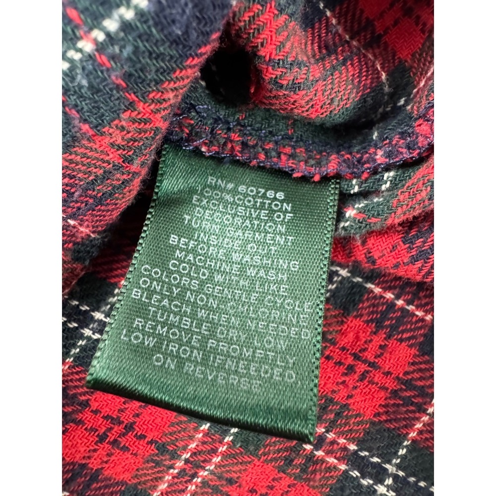Lauren Ralph Lauren Plaid Pajama Set Women Small Red Green Classic Sleepwear PJ - Picture 3 of 16